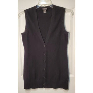 Lord & Taylor 100% Cashmere Sleeveless Cardigan Vest Women’s S Button Front